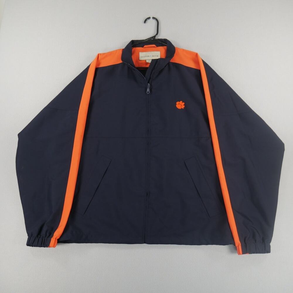 Cutter & Buck Clemson Tigers Zip Up Jacket Black/Orange Mens Size Large College